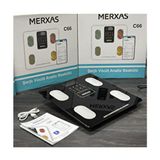 Merxas C66 Şarjlı Ekranlı Vücut Yağ Ölçekli Banyo Baskülü Akıllı Bluetooth Şarjlı Tartı Mobil Uygulamalı - Siyah