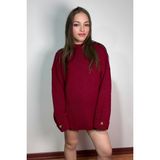 Mery Mery Boutique Bordo Salaş Geniş Kollu Uzun Kazak - Standart