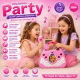 Mery Toys Merytoys Prenses Müzik Çantası Mikrofon Seti Işıklı Ses Efektli Mp3 Girişli Oyuncak Karaoke Çantası