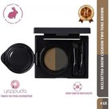 Merythod Reeltattoo Brow Cushion Two Tone Brown - Çift Tonlu, Çift Fırçalı Kaş Farı & Kaş Şekillendirme Kiti - Renkli
