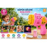 MERYTOYS23 Delikli Pilli Köpük Tabancası Baloncuk Oyuncağı Işıklı Bubble Gun