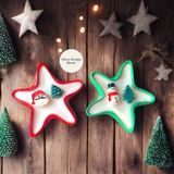 Merz Design Decor Dekoratif Yıldız Tabakta Yılbaşı Yeni Yıl Noel Temalı 2 Li %100 Doğal Vegan Soya Wax Mum - Çok Renkli