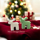 Merz Design Decor Yılbaşı Ren Geyiği % 100 Doğal Vegan Soya Wax Mum - Yeşil