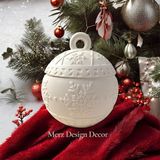 Merz Design Decor Yılbaşı Yeni Yıl Kar Tanesi Temalı Kapaklı Beton Dekoratif Kutuda Soya Wax Mum - Beyaz