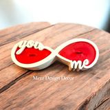 Merz Design Decor You & Me Yazılı Dekoratif Beton Ürün Sevgililer Günü Özel %100 Doğal Vegan Soya Wax Mum - 1 Adet