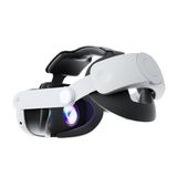 MES MERRY Elite Baş Kayışı Compatible with 2023 Oculus Quest 3, Tek Tıkla Streç ve Geri Çekme Tasarımı, Beyaz