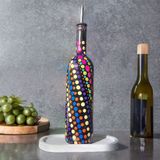 Mes Reves Design Siyah Üzerine Dot Mandala Sanatı El Boyaması Yağdanlık, Sosluk, Mutfak Dekoru, Hediye