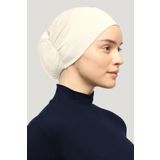 Mesa Charm Kadın Tesettür Likralı Lastikli Kaymaz Penye Bone Ekru