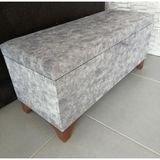 Mesa Concept Sandıklı Puf 100 cm Gri Desenli