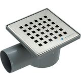 Mesa Teknik 10 x 10 Yandan 50 mm Çıkışlı Koku Önleyicili Yer Süzgeci - Gri