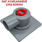 Mesa Teknik 15 x 15 cm Yandan 70 mm Çıkışlı Koku Önleyicili Yer Süzgeci (MTS-515) - Gri