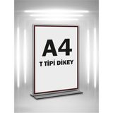 Mesaglass T Tipi A4 Pleksi Föylük Broşürlük-Dikey A4 Föylük-10 Lu Paket
