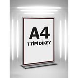 Mesaglass T Tipi A4 Pleksi Föylük Broşürlük-Dikey A4 Föylük-5 Li Paket