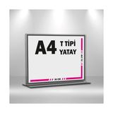Mesaglass T Tipi A4 Pleksi Föylük Broşürlük Yatay 5'li