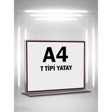 Mesaglass T Tipi A4 Pleksi Föylük Broşürlük-Yatay A4 Föylük-10 Lu Paket