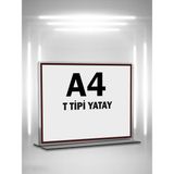 Mesaglass T Tipi A4 Pleksi Föylük Broşürlük-Yatay A4 Föylük-5 Li Paket