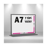 Mesaglass T Tipi A7 Pleksi Föylük Broşürlük Yatay A7 Föylük 5'li
