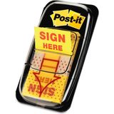 Mesaj "sign Here" Bayrakları Değer Paketi, 50/dispenser, 12 Dispenser/paket, 1" Geniş, Sarı (680-SH12) - Standart
