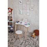 Mesavista Çocuk Aktivite Masası, Etkinlik Masası, Çocuk, Ay Şekli Çalışma Masası- Sandalye Takımı Yaz- Sil Yüzey