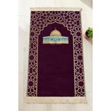 Mescidi Aksa Desenli Şönil Seccade - Mor