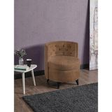 Meşe Home Melina Kapitoneli Silinebilir Kumaş Konforlu Modern Tasarım Renk Seçenekli Sırtlı/sırtsız Puf / Tekli Sandalye - Açık Kahve