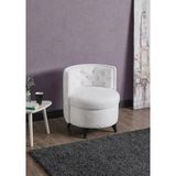 Meşe Home Melina Kapitoneli Silinebilir Kumaş Konforlu Modern Tasarım Renk Seçenekli Sırtlı/sırtsız Puf / Tekli Sandalye - Beyaz