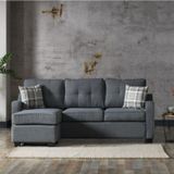 Meşe Home Plus Kılıflı Torba Yaylı Keten Kumaş Fonksiyonel Çift Yönlü Köşe Takımı Gri 140x213 cm