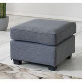 Meşe Home Plus Kılıflı Torba Yaylı Keten Kumaş Fonksiyonel Puf Gri 63x63 cm
