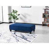 Meşe Home Puzzle Kılıflı Süngerli Nubuk Kumaş Plastik Ayak Puf Mavi