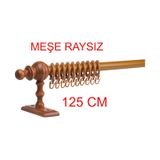 Meşe Raysız Ahşap Rustik Perde Askısı Rustik Borusu 125 Cm