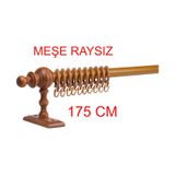 Meşe Raysız Ahşap Rustik Perde Askısı Rustik Borusu 175 Cm