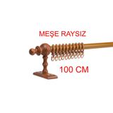 Meşe Raysız Ahşap Rustik Perde Askısı Rustik Borusu