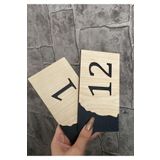 Meşe Serisi 1-12 Arası 12 Adet Kendinden Yapışkanlı Mdf Kapı Numarası