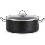 Meşeler Granit Tencere Derin Siyah- Inox - 20