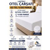 MEŞELİ TEKSTİL 63 Tel Tek Kişilik Lastikli Lüks Otel Çarşafı 90x190