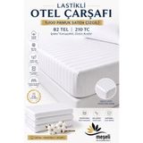 MEŞELİ TEKSTİL Lüks Pamuk Saten Çift ve Tek Kişilik Çizgili Lastikli Otel Çarşaf Takımı 1 Çarşaf + 2 Yastık Kılıfı