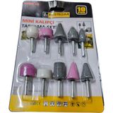 Meşem Mini Kalıpçı Taşlama Seti 10 Parça - Gri - Beyaz - Pembe
