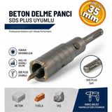 Meşem MSM35 Sds Plus Adaptörlü 35 mm Beton Duvar Delme Matkap Ucu 35 mm