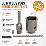 Meşem MSM50 Sds Plus Adaptörlü 50 mm Beton Duvar Delme Matkap Ucu 50 mm