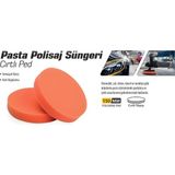 Meşem Pasta Polisaj Süngeri Cırtlı Ped 150 mm (2 Adet) - Turuncu