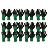 Meşem Yeşil-Siyah Soft Latex İş Eldiveni, 12 Çift,No:10