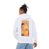 Mesfeno Sırt Baskılı Beyaz Kapüşonlu Sweatshirt (Beyaz, XL)