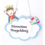 Meşgalem Balon ve Bulut - Sünnet Çocuğu Temalı Kişiye Özel Kapı Süsü