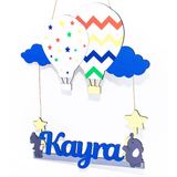 Meşgalem Uçan Balon ve Hayvanlar Temalı Kişiye Özel Kapı Süsü