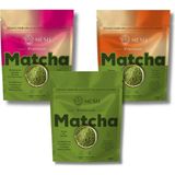Mesh 3'lü Matcha Çayı Tanışma Seti - Sade, Çilek Vanilya & Mango Vanilya - Premium Matcha Tea - Bitki Çayı