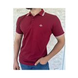 Mesh Erkek Bordo Polo Yaka T-shirt– %100 Pamuk, Krem Çizgili Yaka, Regular Fit, Kısa Kollu Yazlık Stil