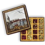 Meşhur Safranbolu Lokumcusu Galata Desenli Kutu Karışık Fitil Lokum 550 Gr.