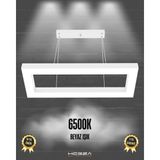 Mesita (Beyaz Kasa, Beyaz Işık) Ledli Modern Sarkıt Linear LED Avize Salon Mutfak Oturma Odası Yatak Odası Antre Hol LED Dikdörtgen