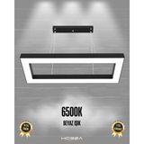 Mesita (Siyah Kasa, Beyaz Işık) Ledli Modern Sarkıt Linear LED Avize Salon Mutfak Oturma Odası Yatak Odası Antre Hol LED Dikdörtgen