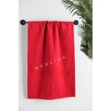 Meslina 50x90 cm El Havlusu Kuaför Spor Havlusu Kırmızı | Kurulama Bezi | El Ve Yüz Havlu